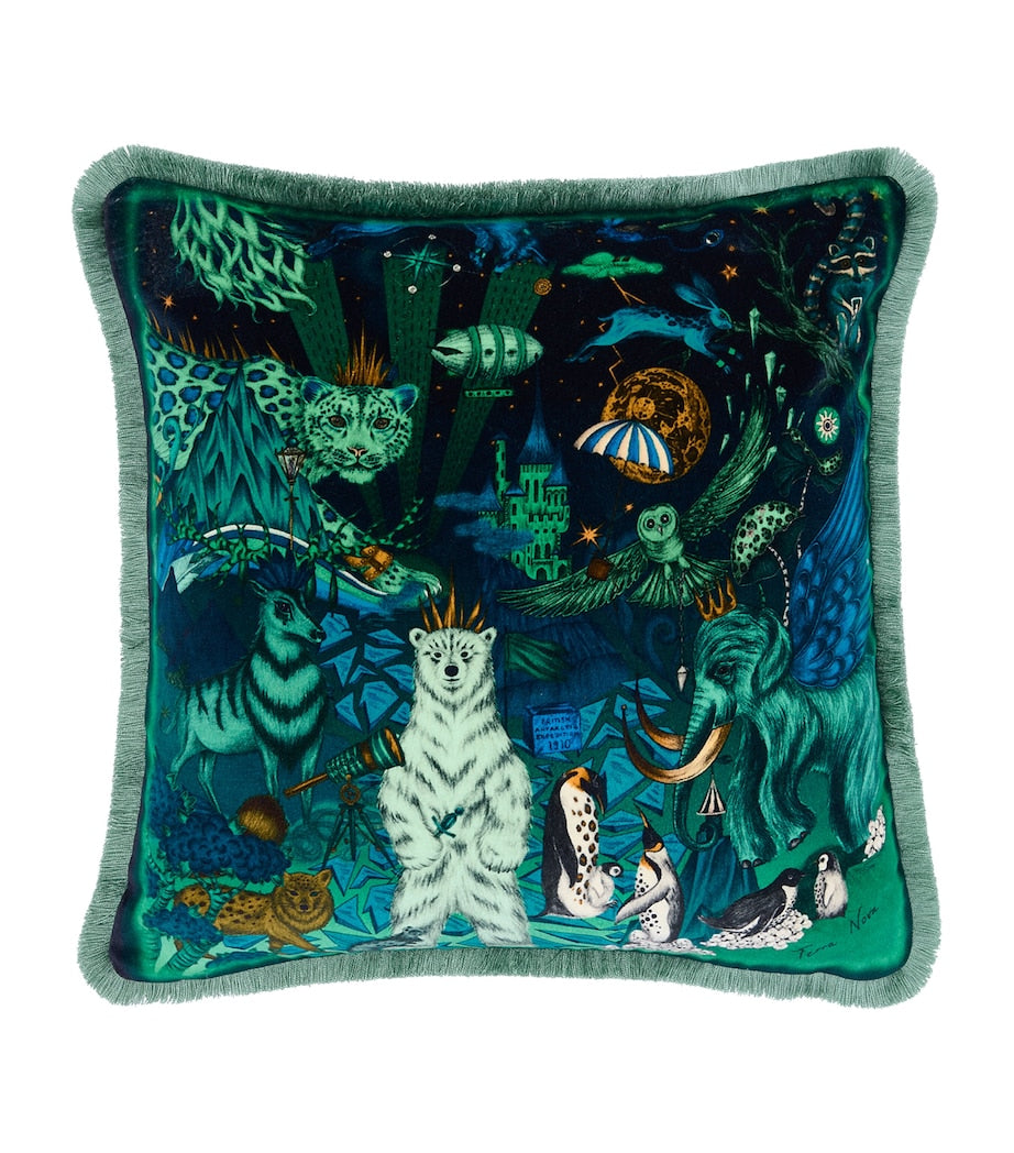 Emma J Shipley Terra Nova velvet cushion 45x45cm, imported from the UK