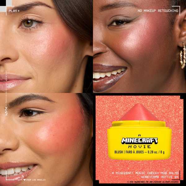 NYX Professional Makeup Minecraft Movie Cheeky Mob Balms imported from the UK