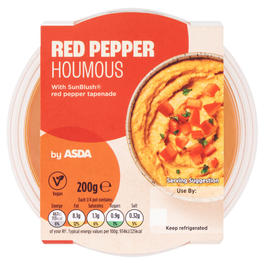 ASDA Red Pepper Houmous GOODS ASDA   