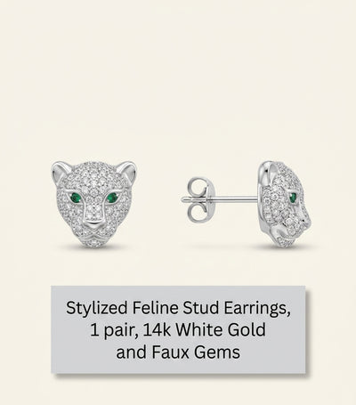 Harrods Cartier White Gold Diamond Emerald and Onyx Panthère de Cartier Earrings- Buy online at McGrocer