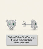Cartier Panthere earrings with diamonds emerald onyx 18K white gold, UK version
