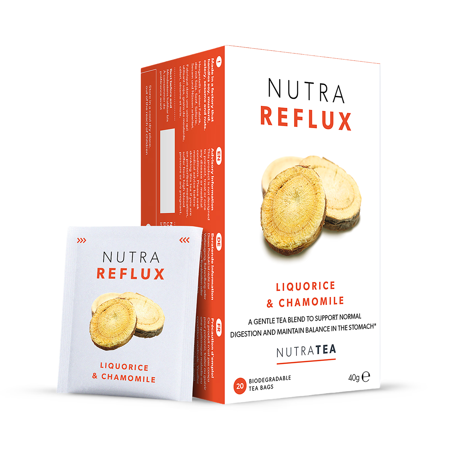 NutraReflux herbal tea 20 bags (British brand)