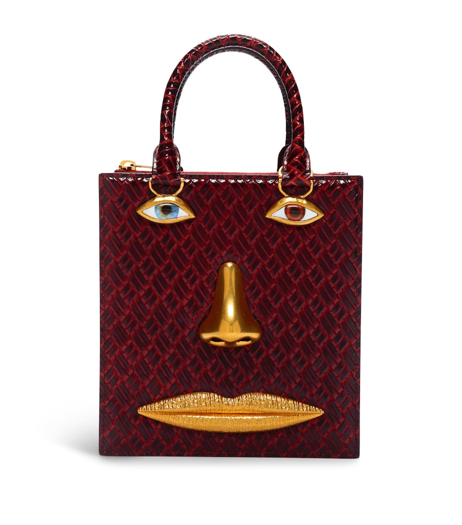 Schiaparelli leather Face top-handle bag - British product