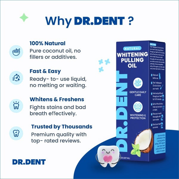 Dr.Dent coconut pulling oil 237ml, imported from the UK