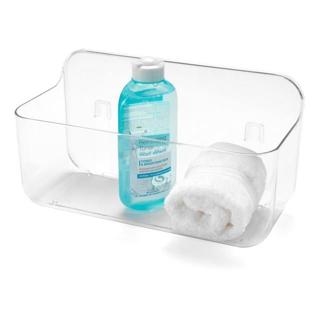 Addis Invisifix Bathroom Shower Storage Caddy Holder Clear