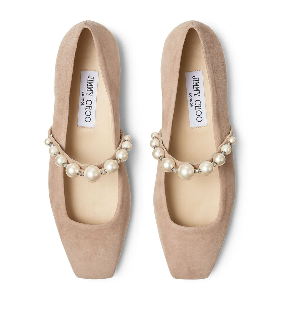 Ade Embellished Suede Ballerina Flats