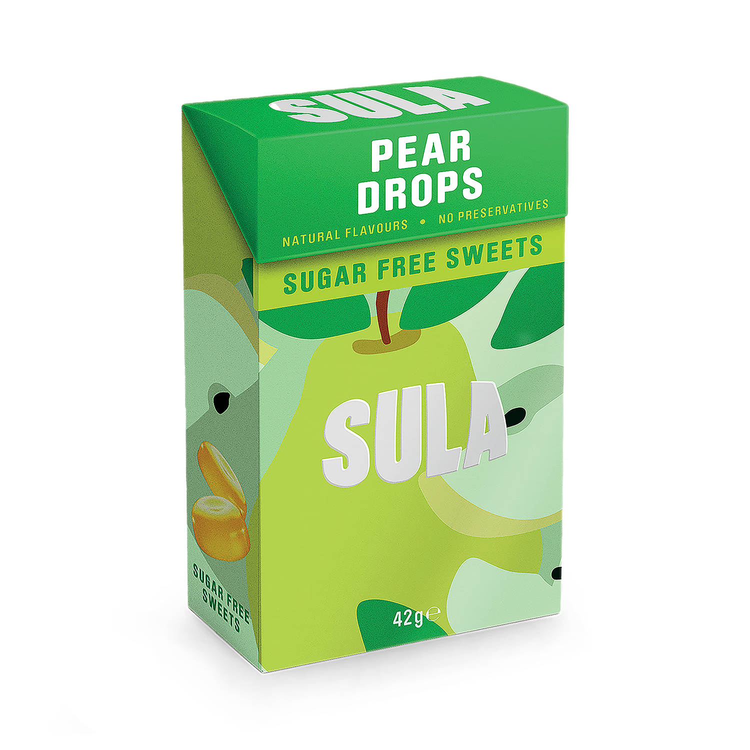 Sula Pear Drops sugar free sweets 42g - British product