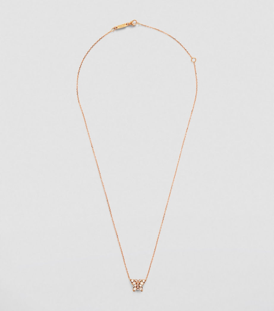 Suzanne Kalan rose gold diamond butterfly necklace adjustable chain - British product