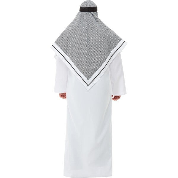 Smiffys deluxe fake sheikh costume white robe headdress (British brand)