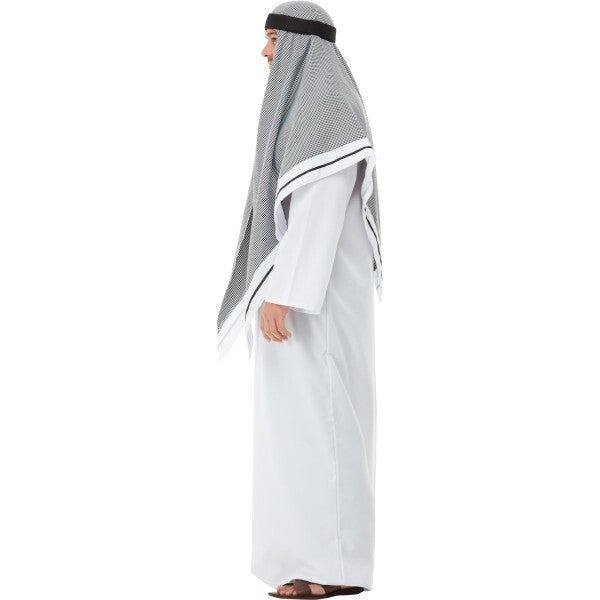 Smiffys deluxe fake sheikh costume white robe headdress (British brand)