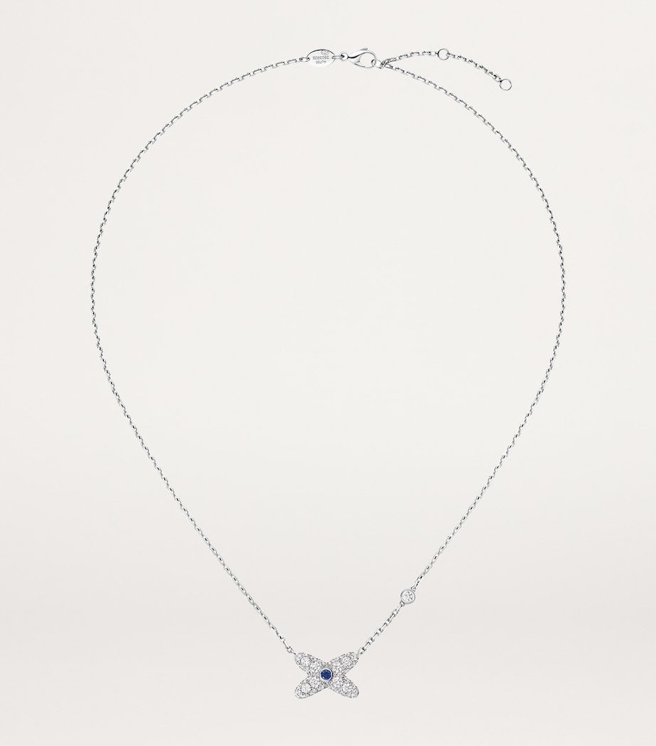 Chaumet white gold diamond sapphire necklace (British brand)