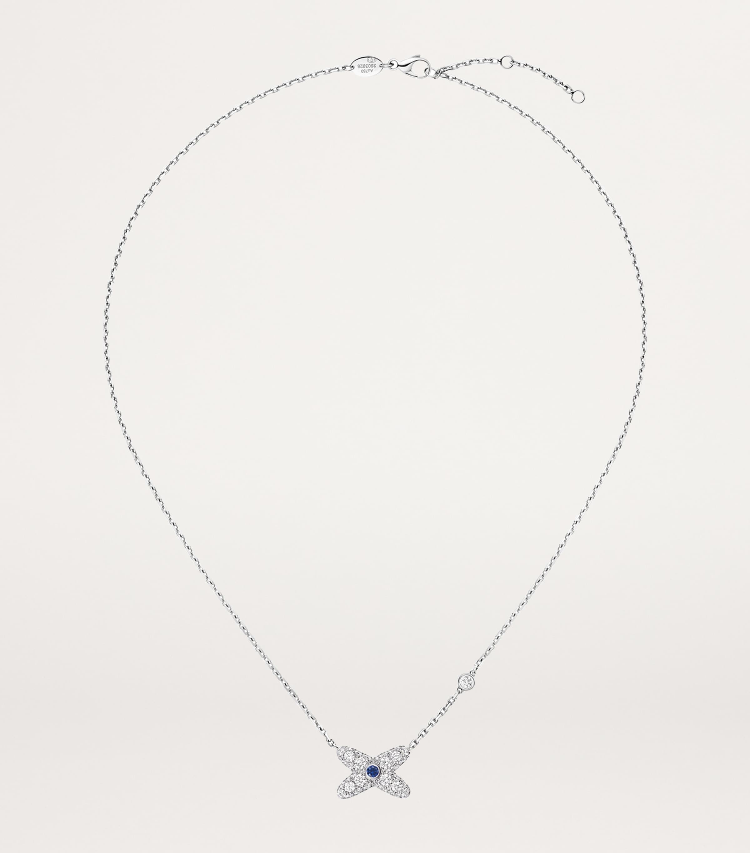 Chaumet white gold diamond sapphire necklace (British brand)