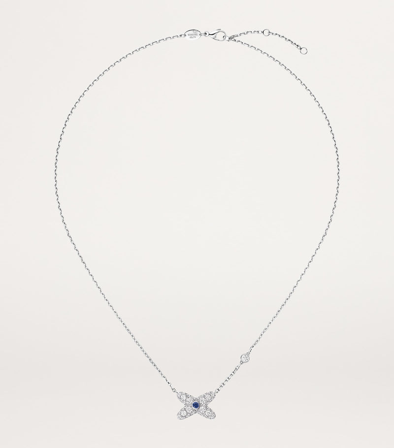 Chaumet white gold diamond sapphire necklace (British brand)