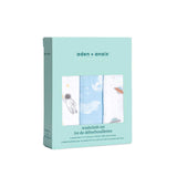 aden + anais™ Essentials 3 Pack Cotton Muslin Washcloth - Space Explorers