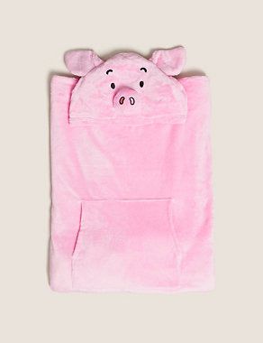 Adults' Fleece Percy Pig Hooded Blanket