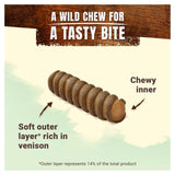 Adventuros Wild Chew Venison Medium Dog Treats   200g