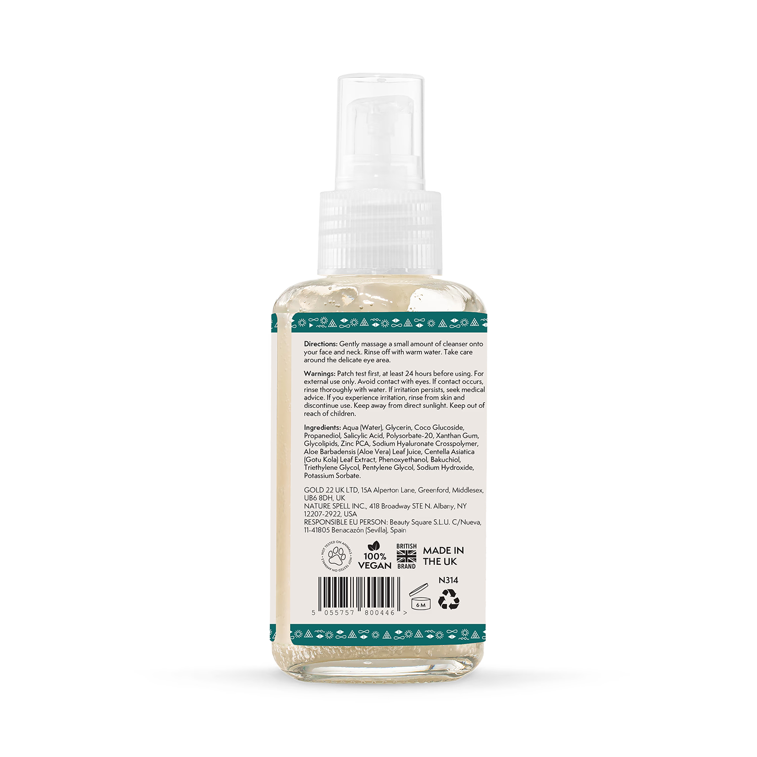Nature Spell Bakuchiol facial cleanser 100ml, imported from the UK