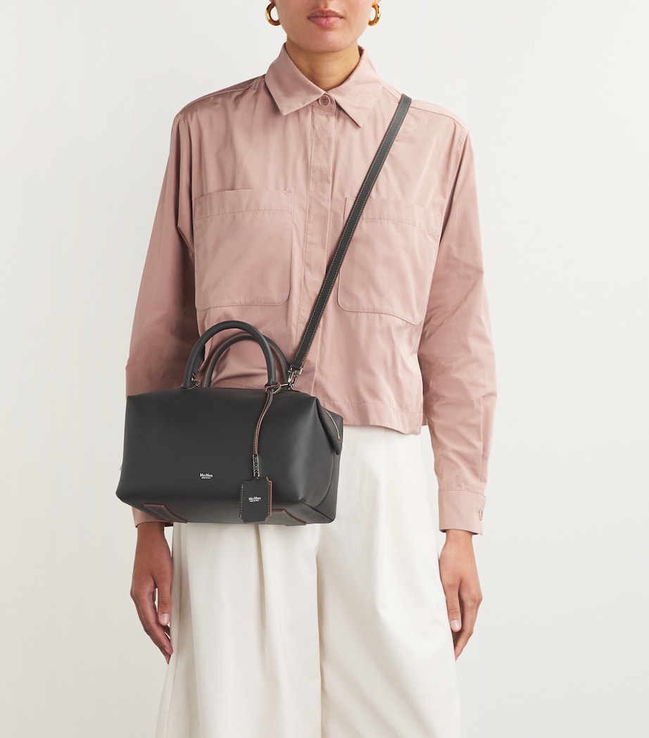 Max Mara leather satchel top-handle bag - British product