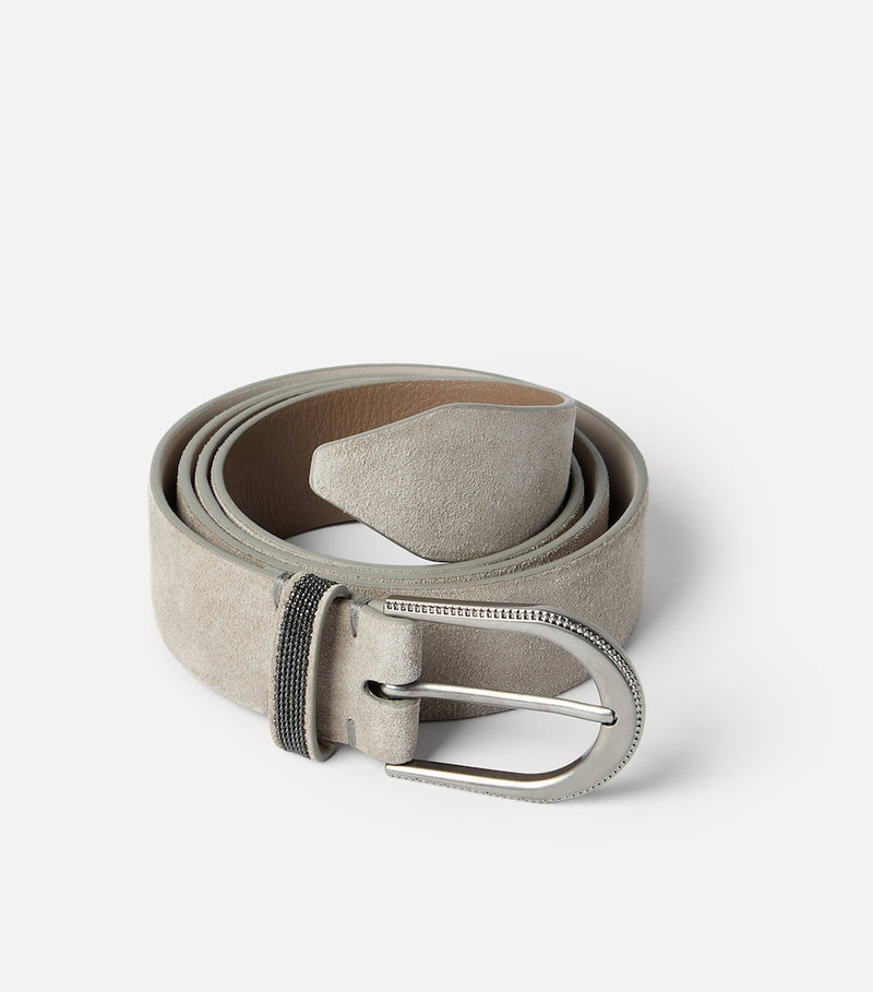 Brunello Cucinelli suede monili-beaded belt 3.5cm (British brand)