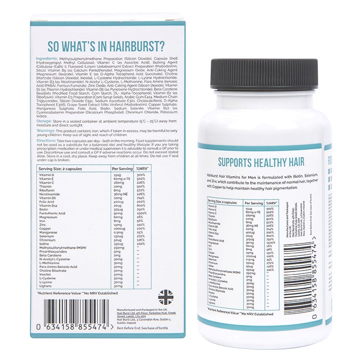 Hairburst Hair Vitamins For Men 60 Capsules 1 Month Supply