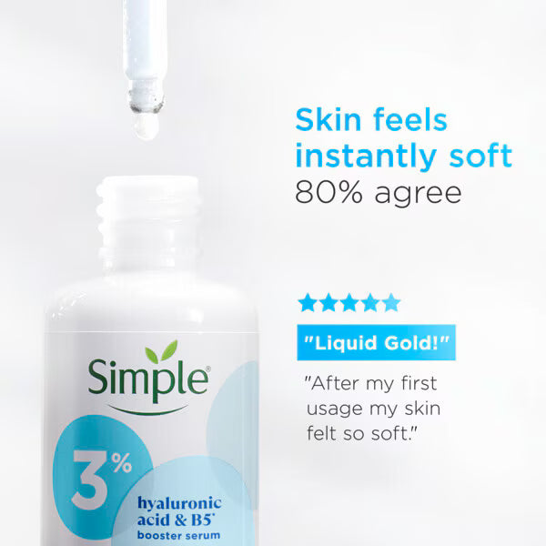 Simple Hydrate+ Hyaluronic Acid Serum 30ml (British brand)