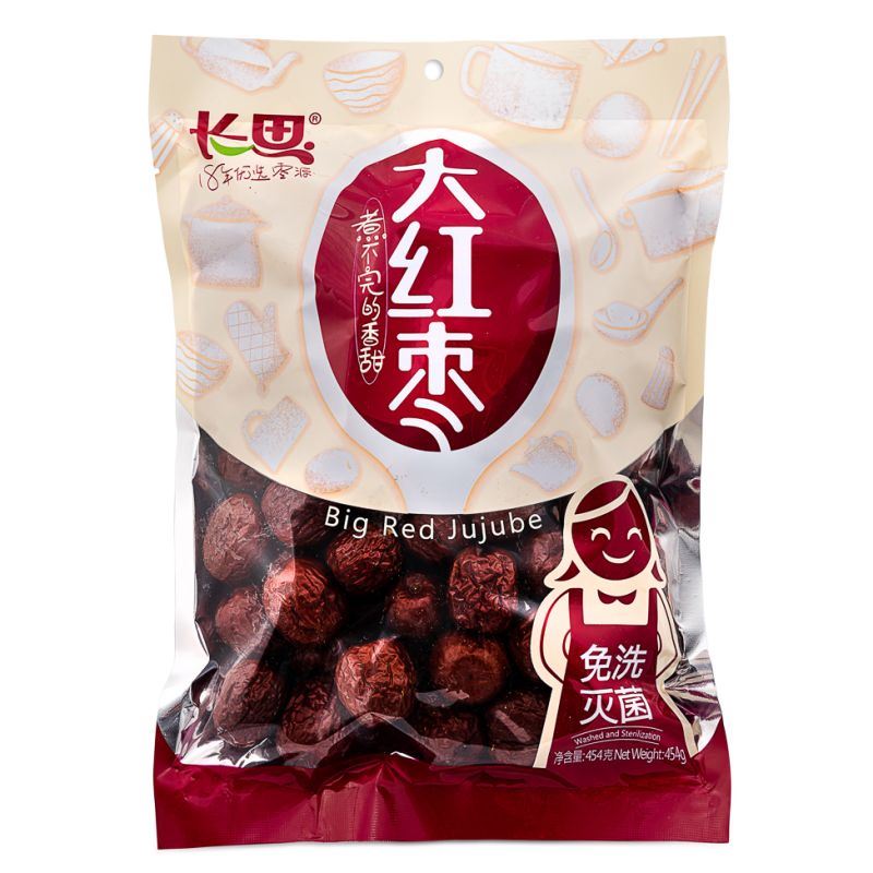 Chang Si Big Red Jujube dried Chinese fruit snack, imported from the UK