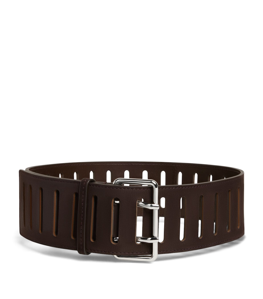 Alaïa leather rectangular buckle belt, UK version