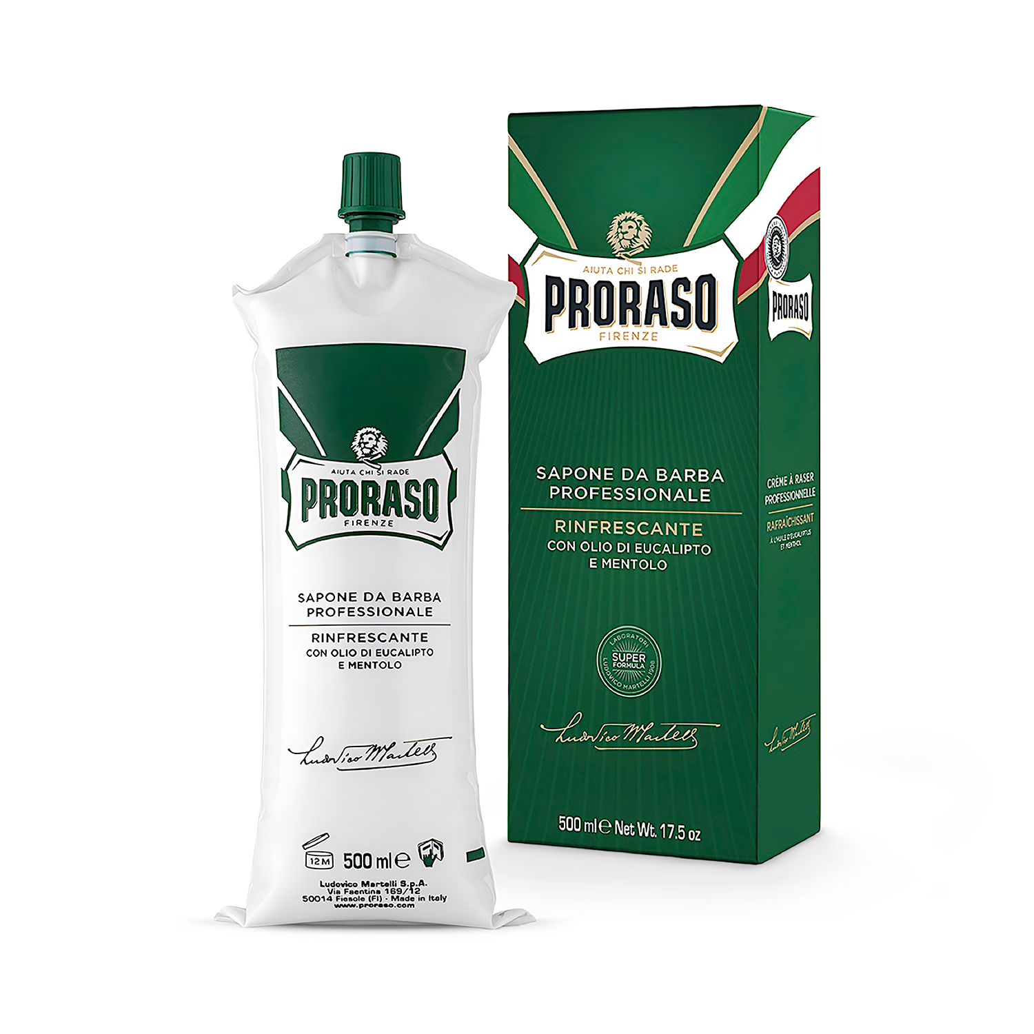 Proraso professional shaving cream refreshing 500ml tube, UK version