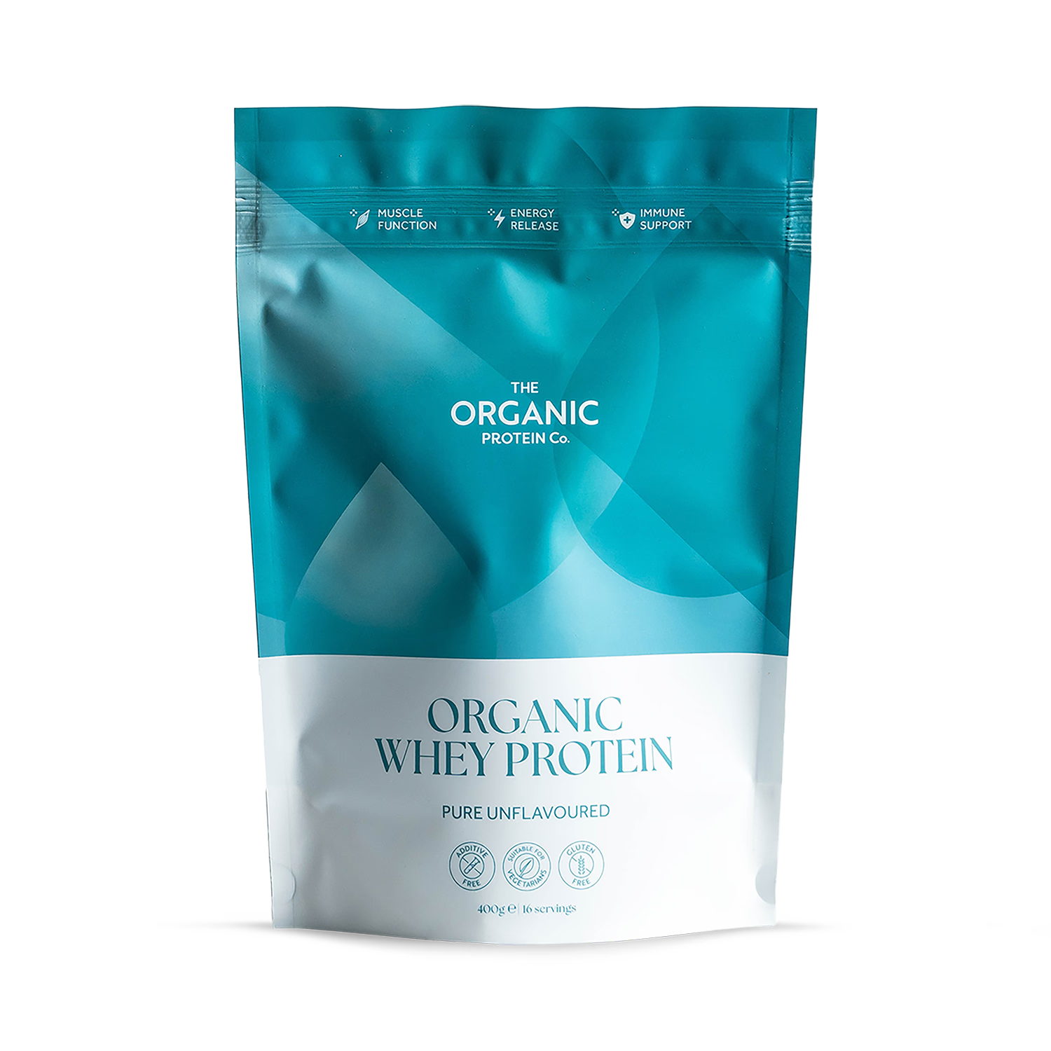 The Organic Protein Co organic whey protein pure unflavoured 1200g, UK version