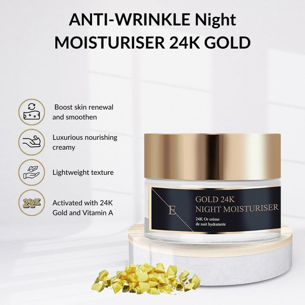 ErthSkin anti-wrinkle night moisturiser 24k gold 50ml - British product