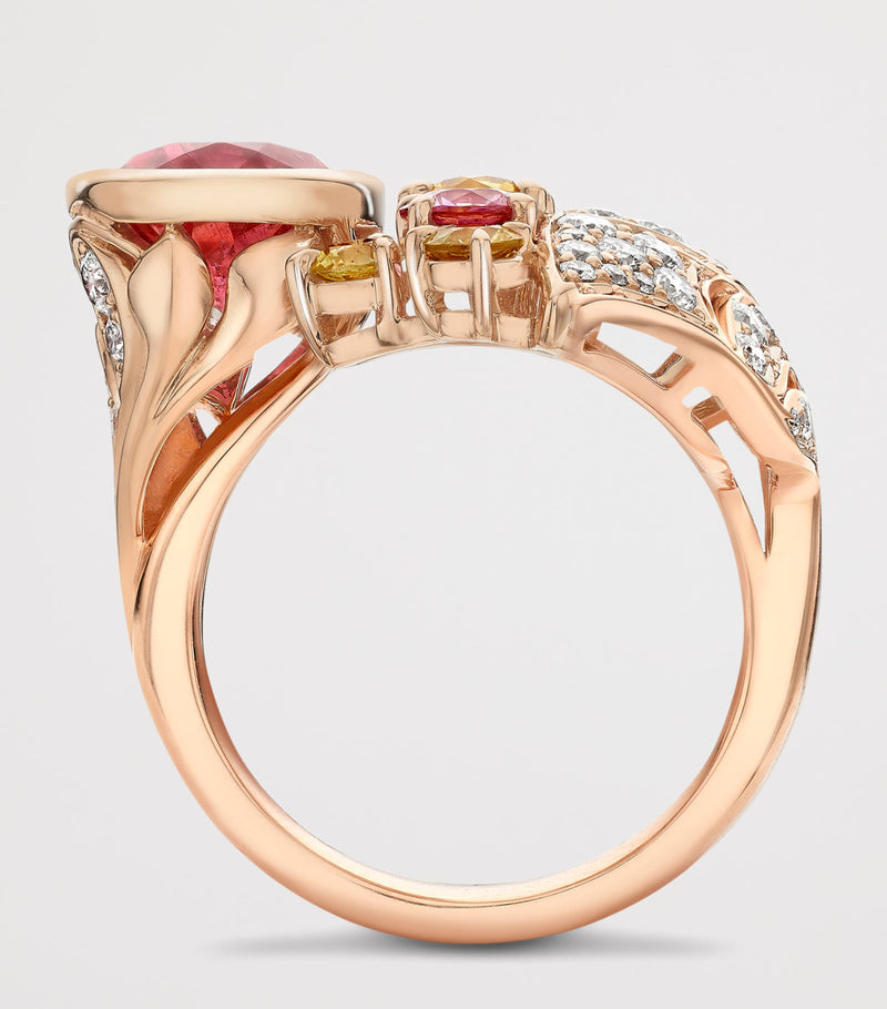 Boodles Palace ring rose gold tourmaline sapphire diamonds, UK version
