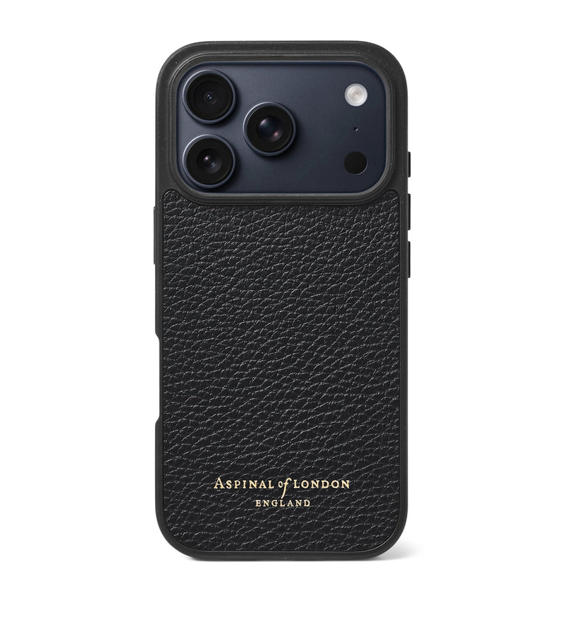 Aspinal of London Grained Leather iPhone 17 Pro Case - British product