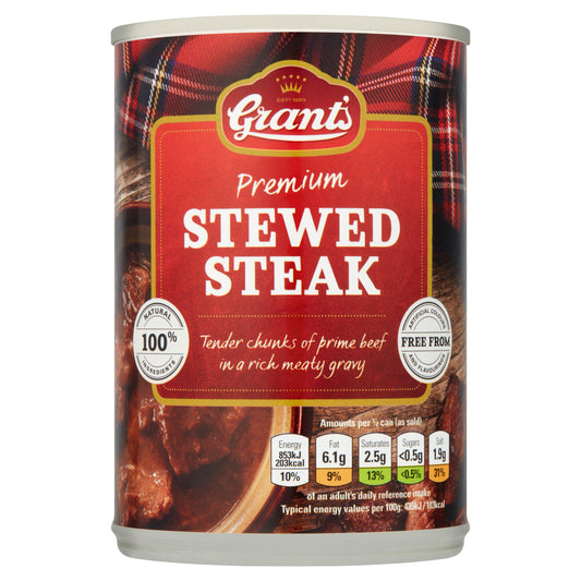 Grant's Premium Stewed Steak 392g Cold meat Sainsburys   