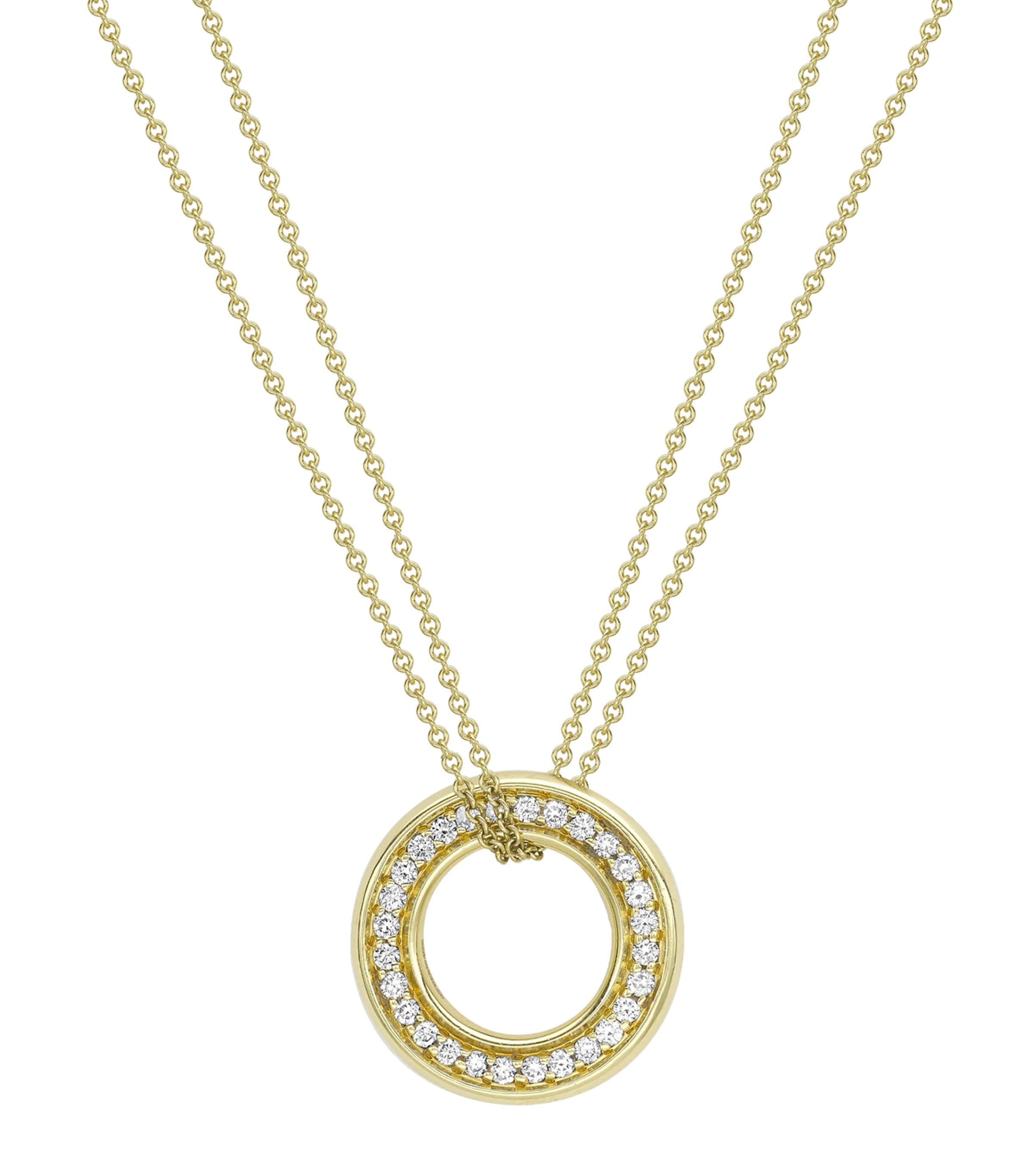 Boodles yellow gold diamond medium pendant, UK version