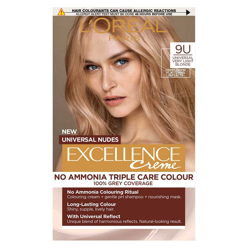 L’Oréal Paris Excellence Crème Universal Nudes Ammonia Free Permanent Hair Dye, 9U Universal Very Light Blonde