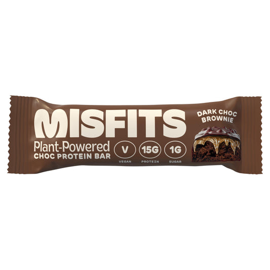 Misfits Plant Powered Choc Protein Bar Dark Choc Brownie Flavour 45g GOODS Sainsburys   