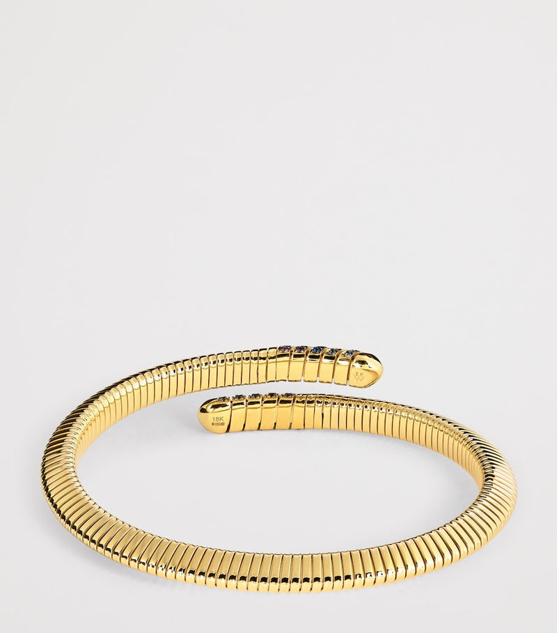 Emily P. Wheeler yellow gold sapphire Tubogas bracelet, imported from the UK