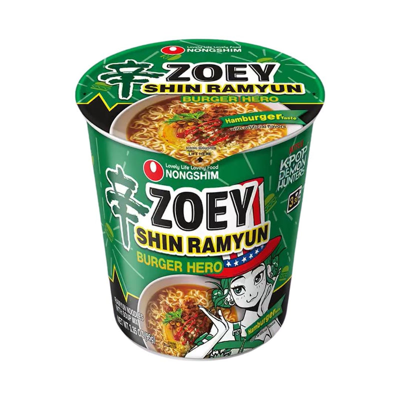 Nongshim cup noodle hamburger taste K-pop edition - British product