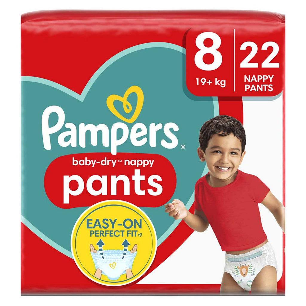 Pampers Baby-Dry Nappy Pants Size 8, 22 Nappies, 19kg+