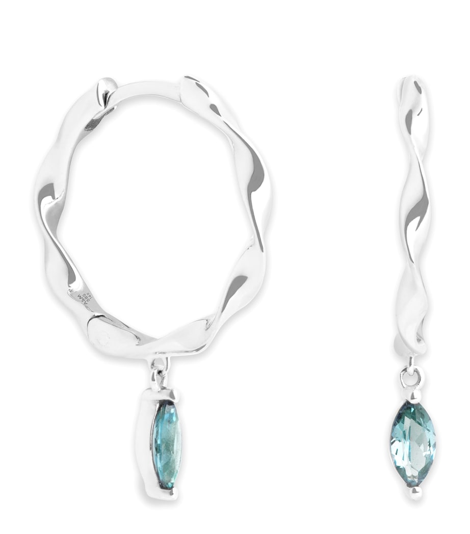Astrid & Miyu white gold hoop earrings with alexandrite, UK version