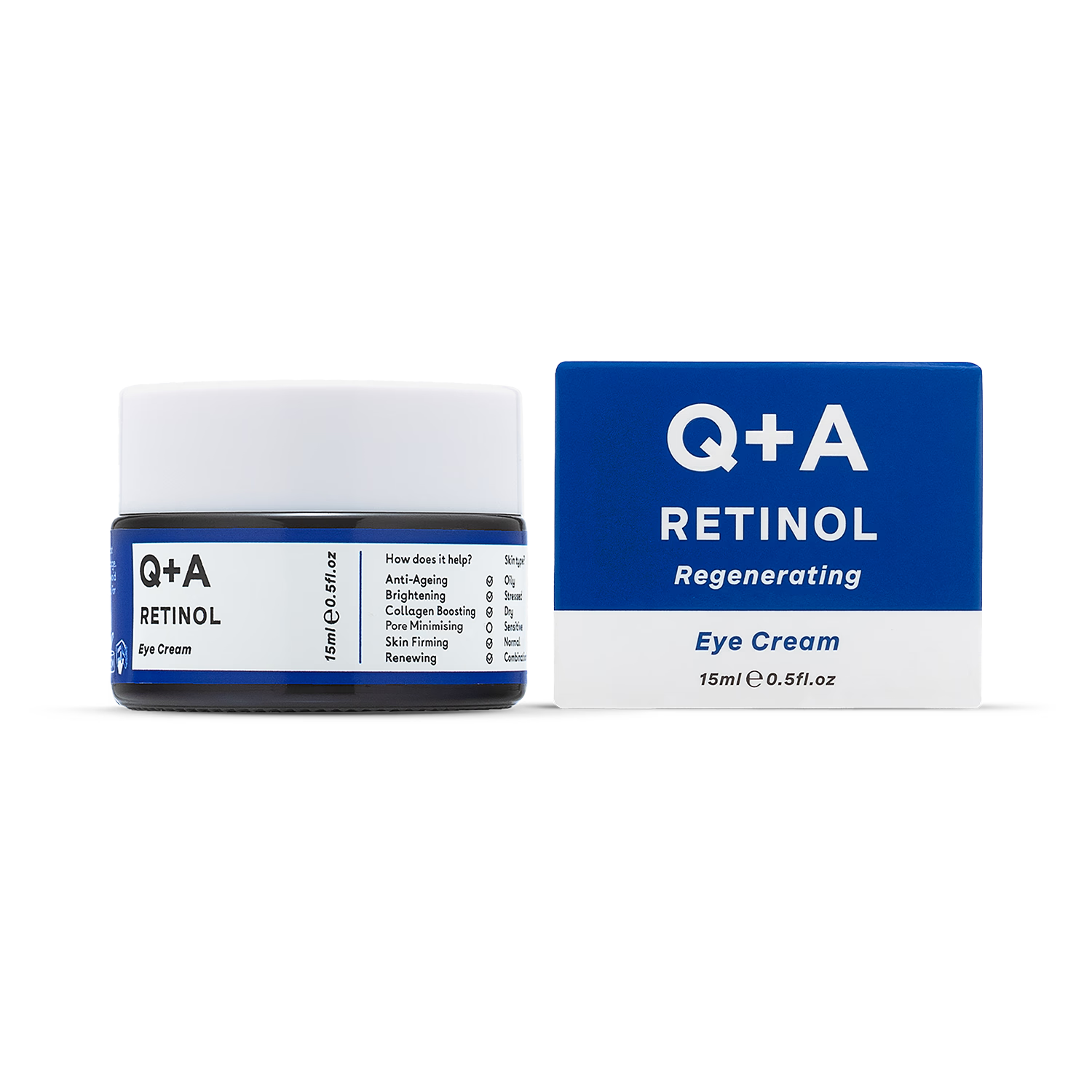 Q+A retinol eye cream for dark circles 15ml - British product