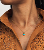 Emily P. Wheeler yellow gold blue topaz heart necklace (British brand)