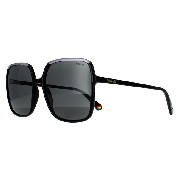 Polaroid black polarized women sunglasses oversized square - British product