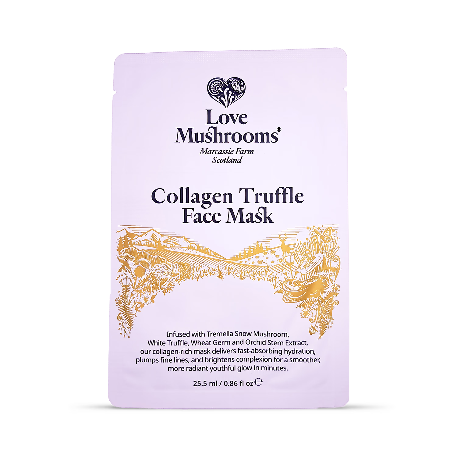 Love Mushrooms collagen truffle face mask 5 pack (British brand)