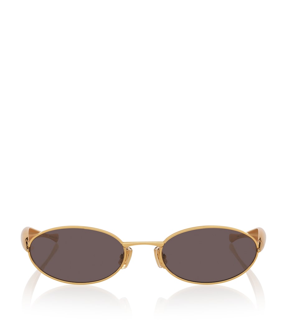Bottega Veneta Oval Sardine Sunglasses, imported from the UK