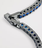 Tateossian tennis bracelet with blue spinel stones (British brand)