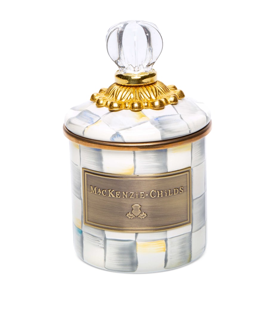 MacKenzie-Childs Mini Sterling Check Canister 15cm, imported from the UK