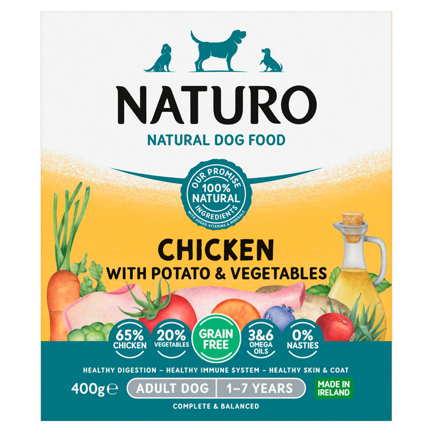 Naturo Grain Free Chicken & Potato with Vegetables Adult Dog Food Tray