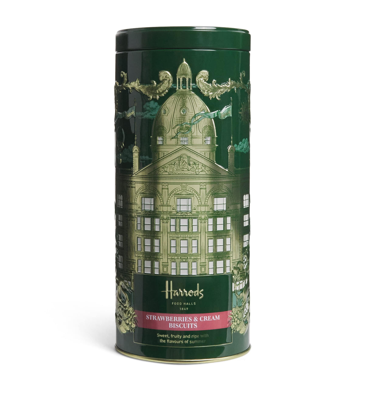 Harrods strawberries and cream biscuit tin 200g, UK version