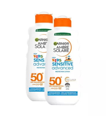 Garnier Ambre Solaire Kids Sensitive Advanced Sun Protection Lotion SPF 50+ 200ml bundle